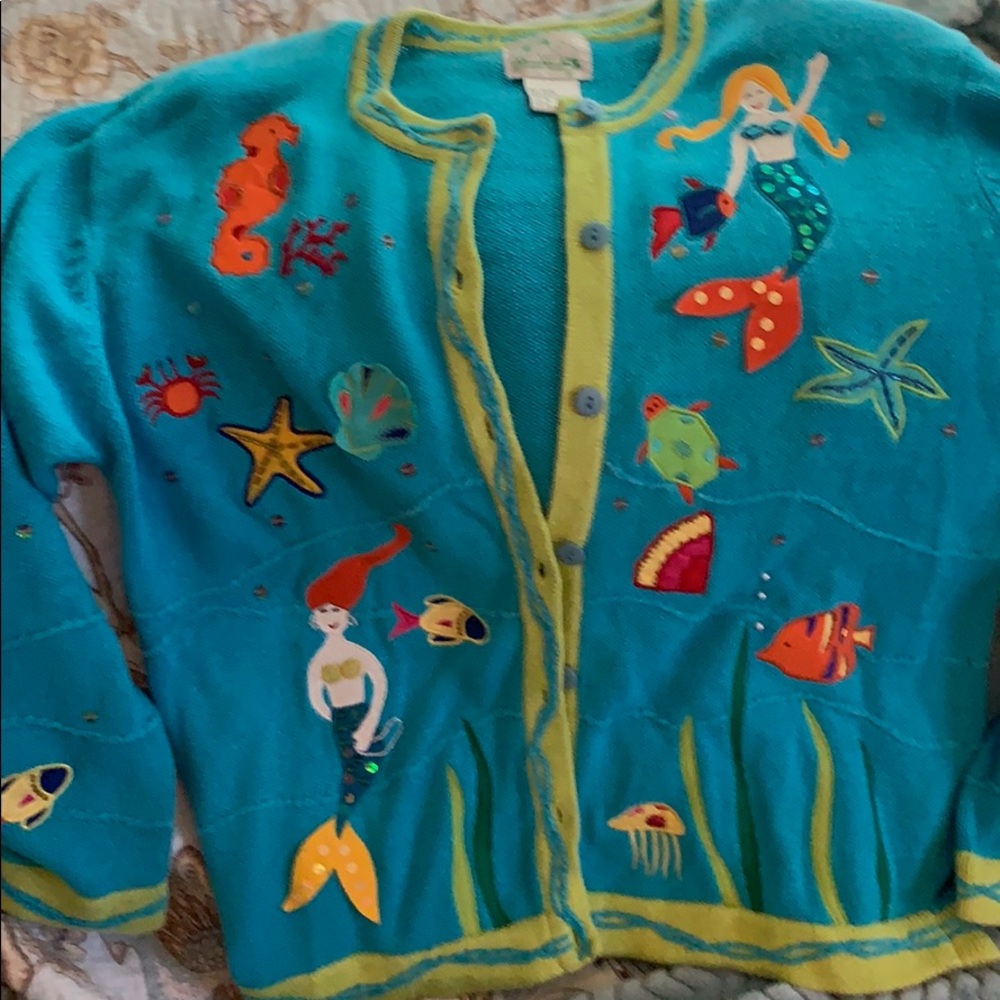 Quacker Factory Mermaid Cardigan -M